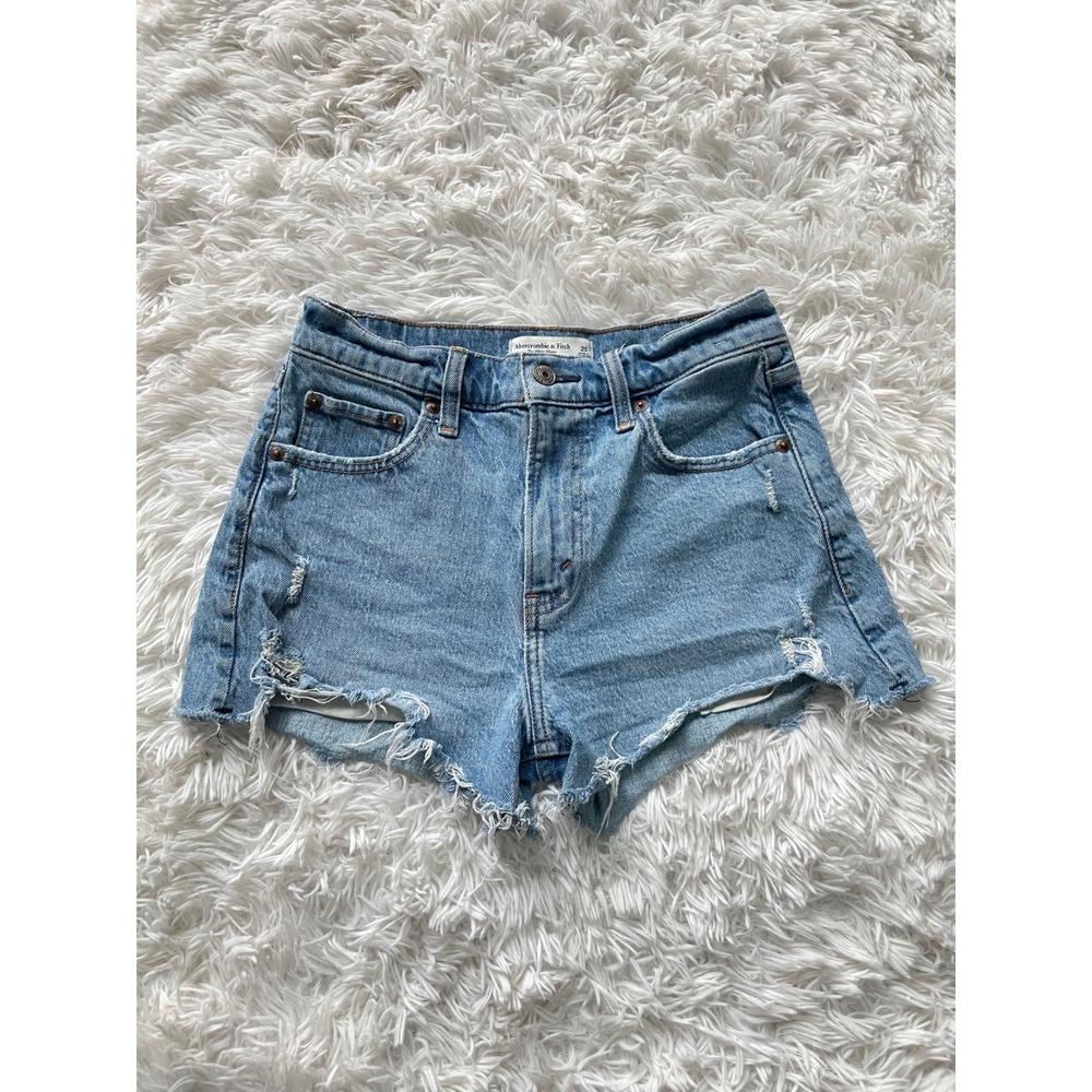 Abercrombie & Fitch The Mom Short High Rise Denim Shorts
